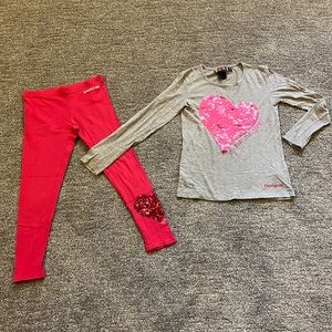 Super cute “IT’S NOT THE SAME!” Long sleeve sequence flip shirt and legging’s.